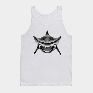 Mean Shark With Wide Open Mouth For Shark Enthusiasts Tank Top